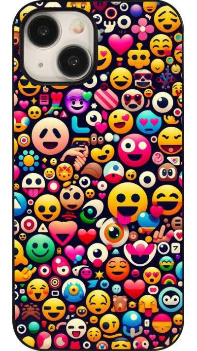 Coque iPhone 15 - Emoji Mix Color