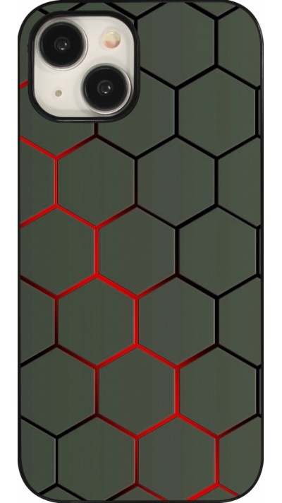 Coque iPhone 15 - Geometric Line red