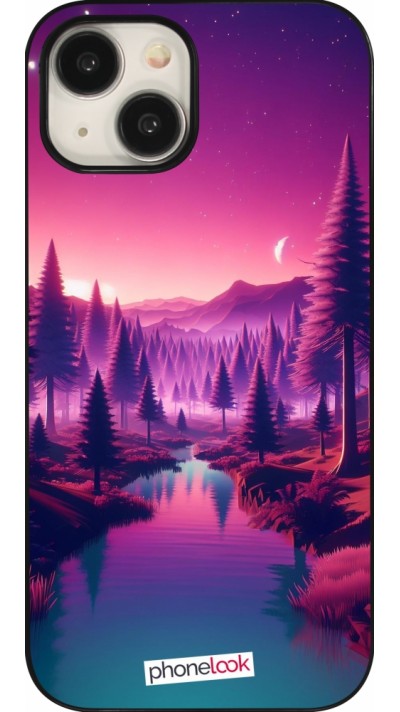 iPhone 15 Case Hülle - Lila-rosa Landschaft