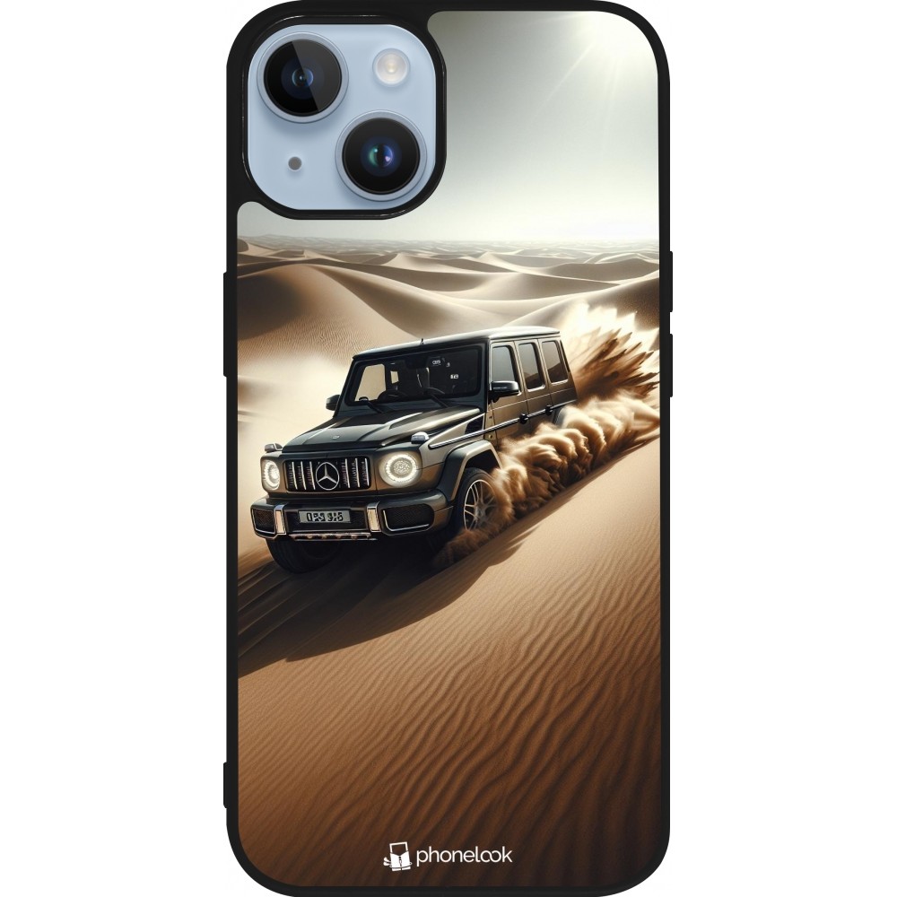 iPhone 15 Case Hülle - Silikon schwarz Mercedes G Drift Wueste