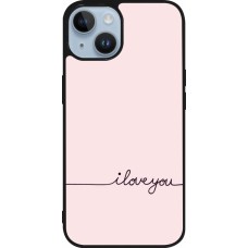 iPhone 15 Case Hülle - Silikon schwarz Valentine 2023 i love you writing