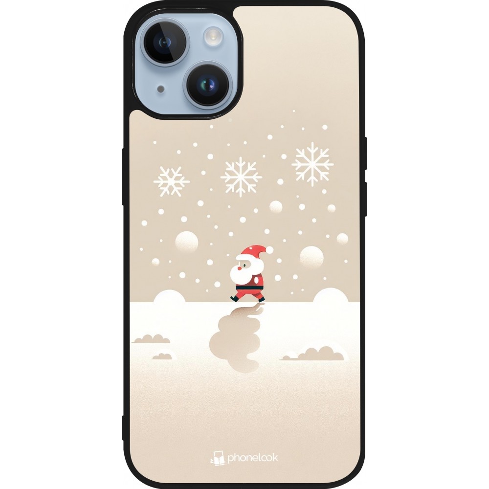 iPhone 15 Case Hülle - Silikon schwarz Weihnachten 2023 Minimalistischer Weihnachtsmann