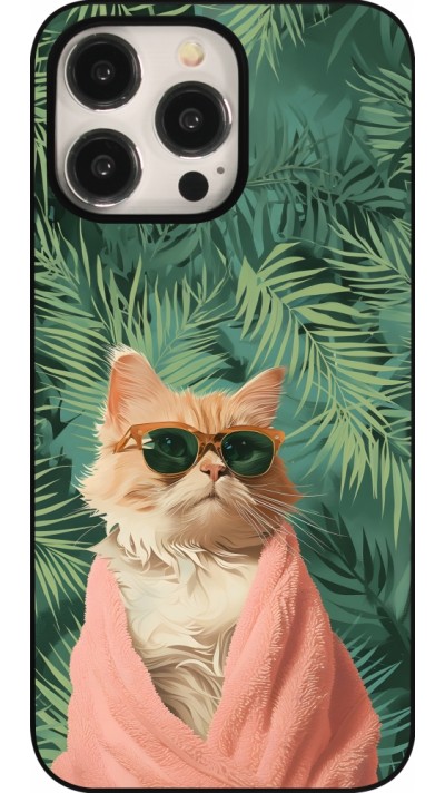 iPhone 15 Pro Max Case Hülle - Cat Summer Palms