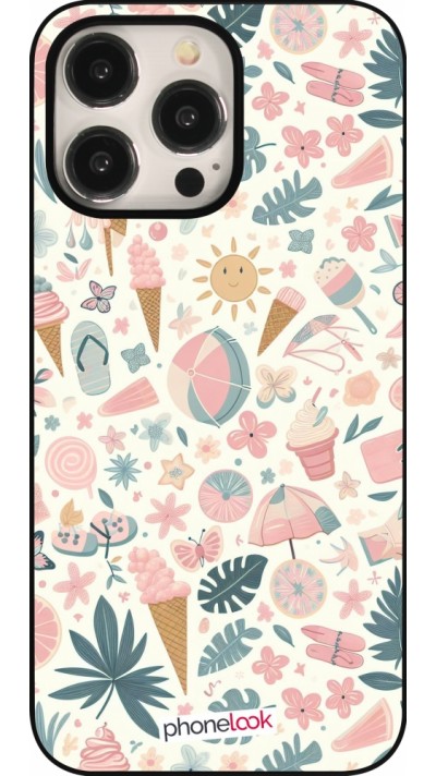 iPhone 15 Pro Max Case Hülle - Sommer Pink Muster