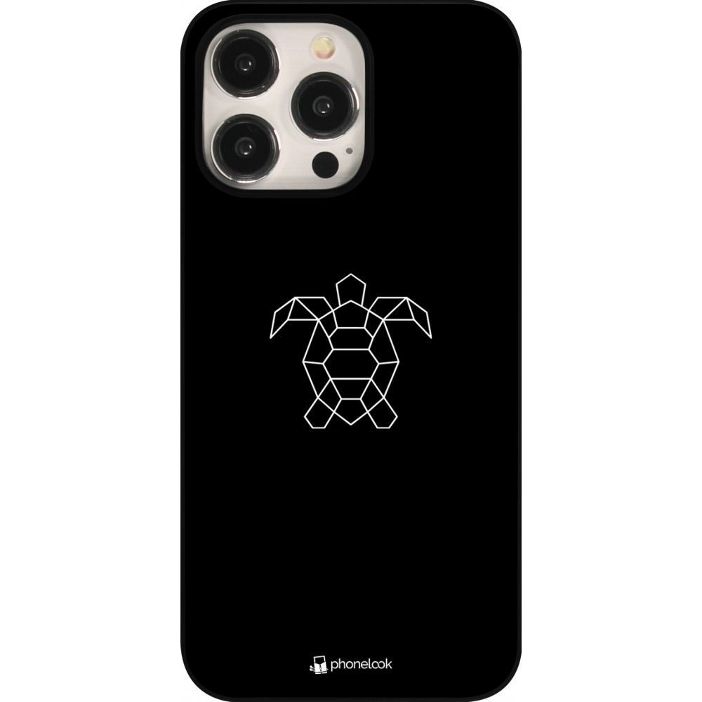 iPhone 15 Pro Max Case Hülle - Turtles lines on black