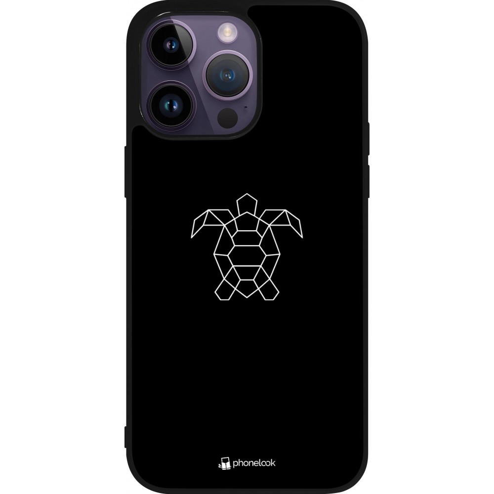 iPhone 15 Pro Max Case Hülle - Silikon schwarz Turtles lines on black