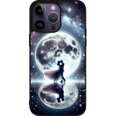 iPhone 15 Pro Max Case Hülle - Silikon schwarz Valentin 2024 Liebe unter dem Mond