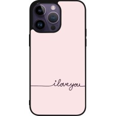 iPhone 15 Pro Max Case Hülle - Silikon schwarz Valentine 2023 i love you writing