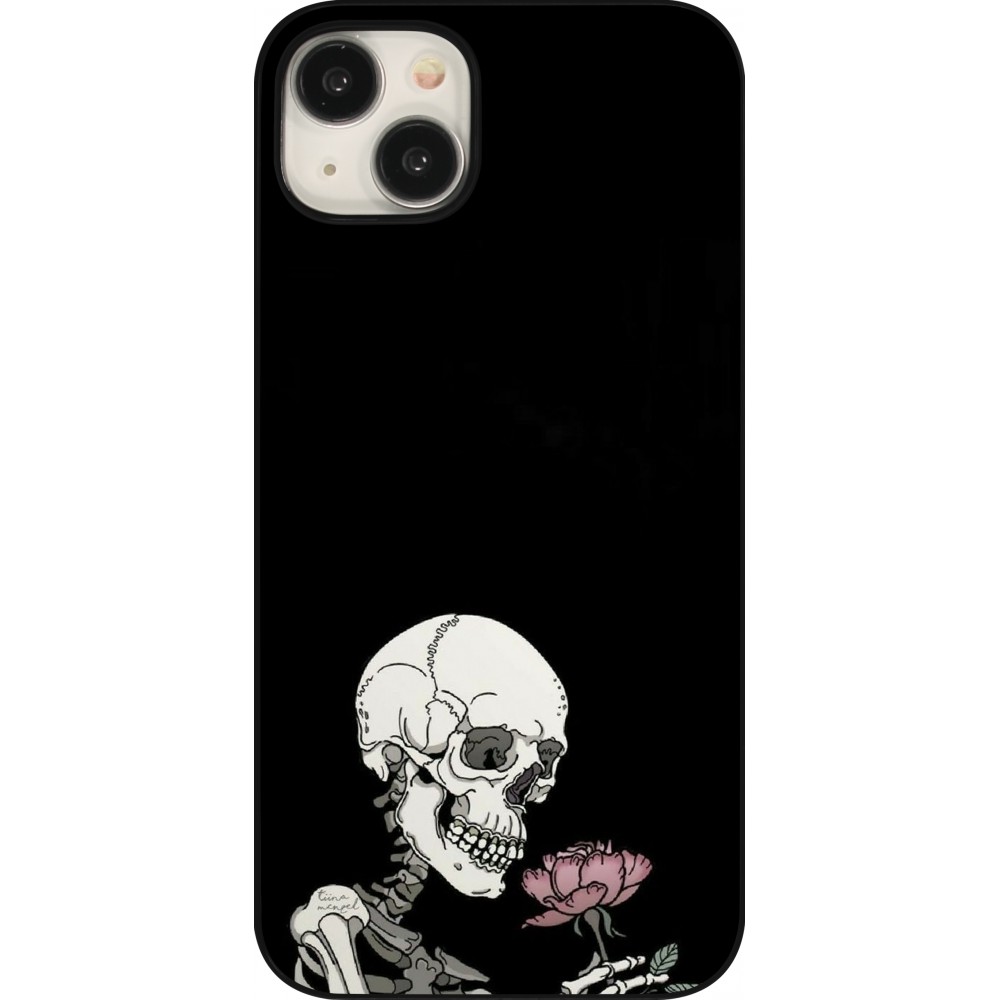 iPhone 15 Plus Case Hülle - Halloween 2023 rose and skeleton