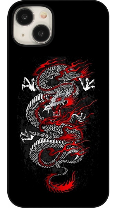 iPhone 15 Plus Case Hülle - Japanese style Dragon Tattoo Red Black