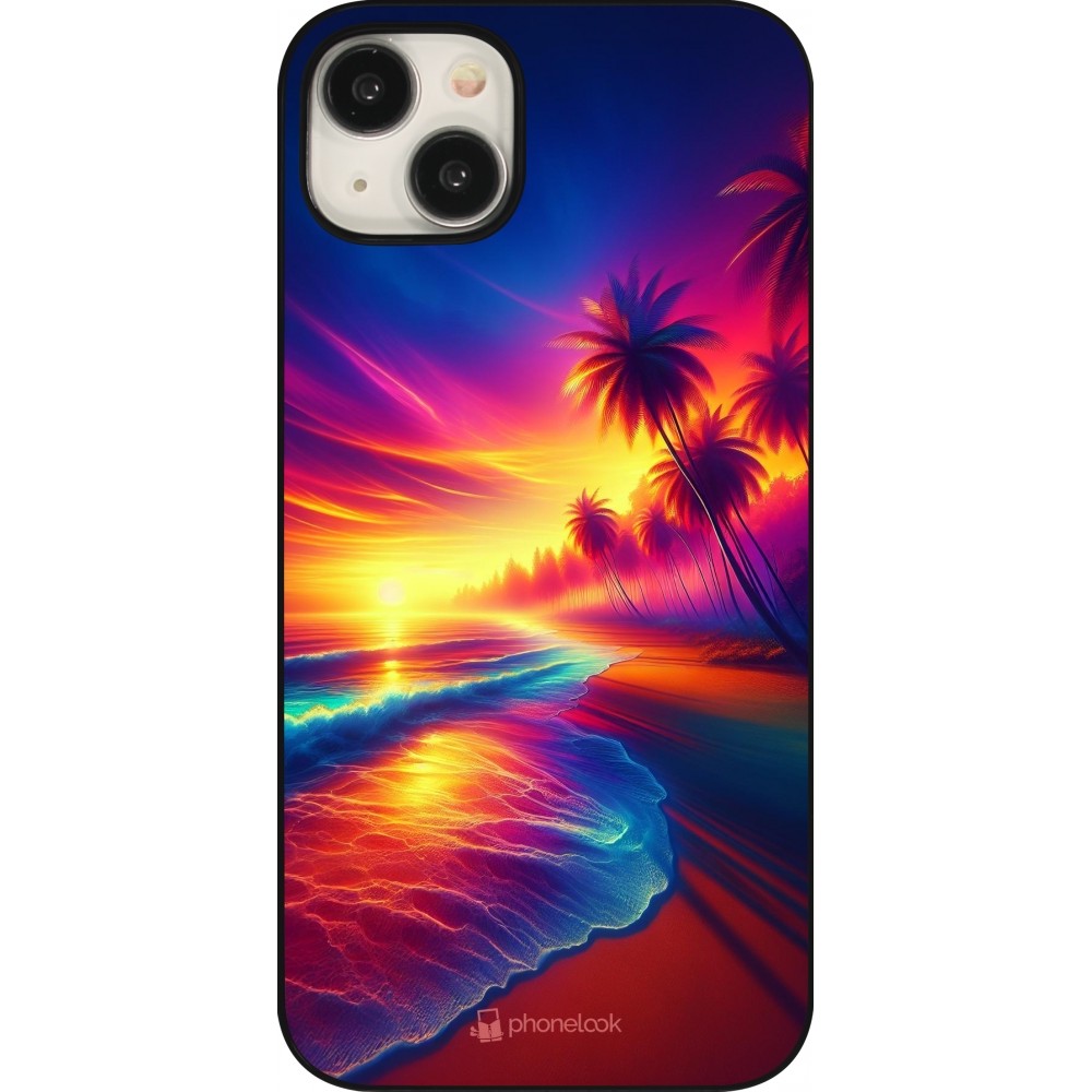 iPhone 15 Plus Case Hülle - Strand Sonnenuntergang auffällig