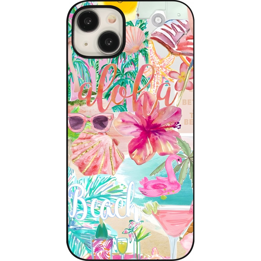 iPhone 15 Plus Case Hülle - Preppy Collage Aloha