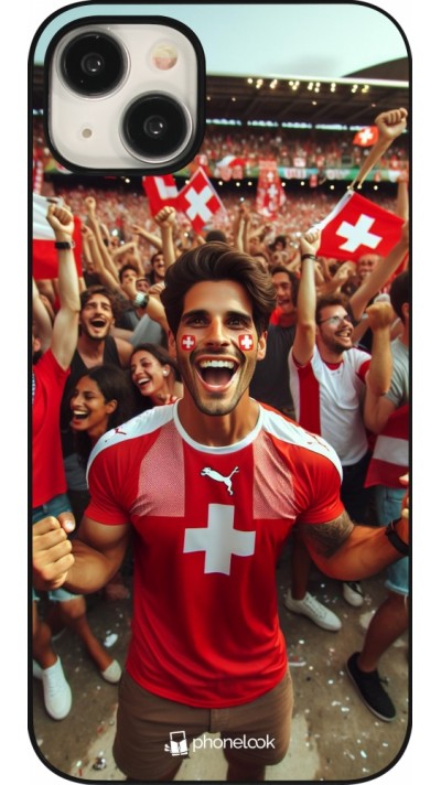 iPhone 15 Plus Case Hülle - Schweizer Fan Euro 2024