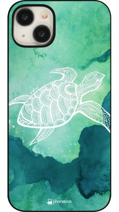 iPhone 15 Plus Case Hülle - Turtle Aztec Watercolor