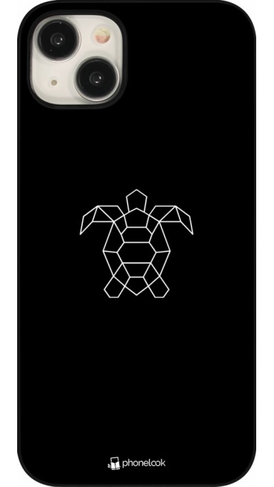 iPhone 15 Plus Case Hülle - Turtles lines on black