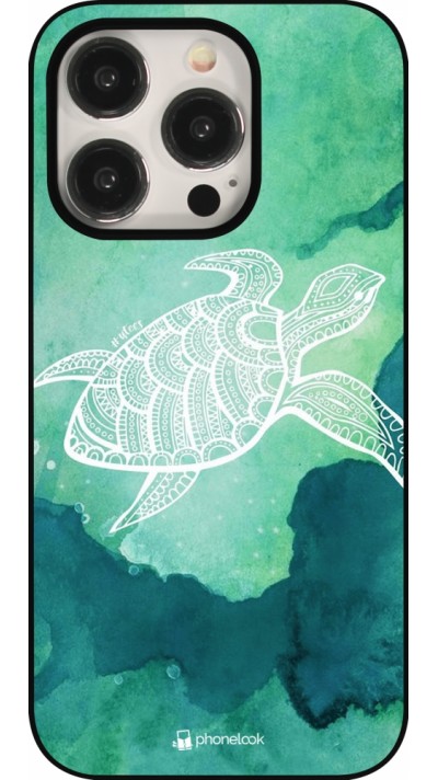 iPhone 15 Pro Case Hülle - Turtle Aztec Watercolor