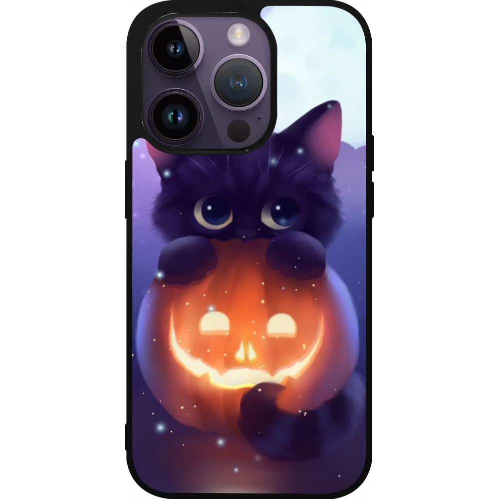 iPhone 15 Pro Case Hülle - Silikon schwarz Halloween 17 15