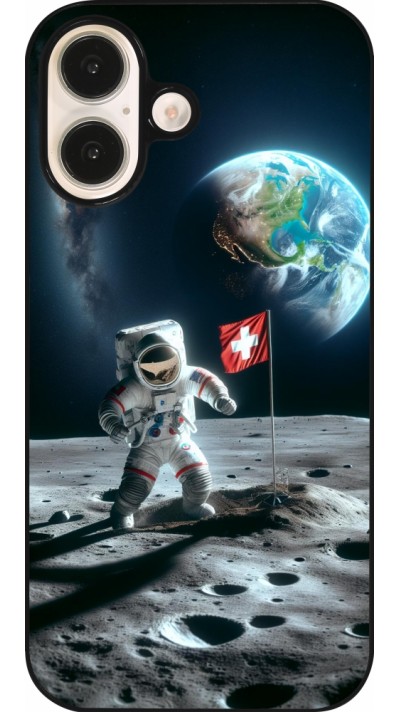 iPhone 16 Case Hülle - Astro Schweiz auf dem Mond