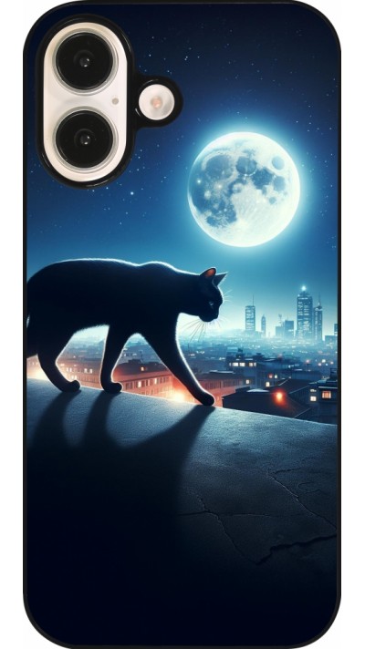 iPhone 16 Case Hülle - Schwarze Katze unter dem Vollmond