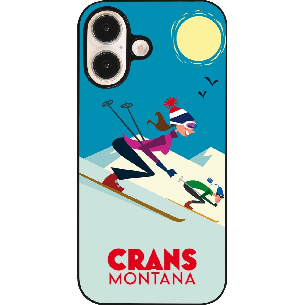 iPhone 16 Case Hülle - Crans-Montana Ski Downhill