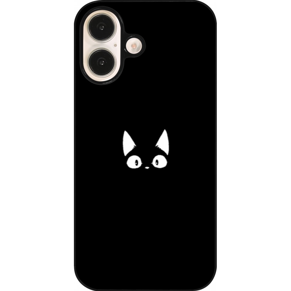 iPhone 16 Case Hülle - Funny cat on black