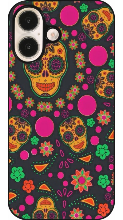 iPhone 16 Case Hülle - Halloween 22 colorful mexican skulls