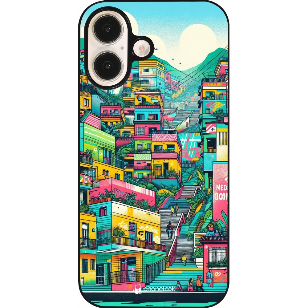 iPhone 16 Case Hülle - Medellin Comuna 13 Kunst