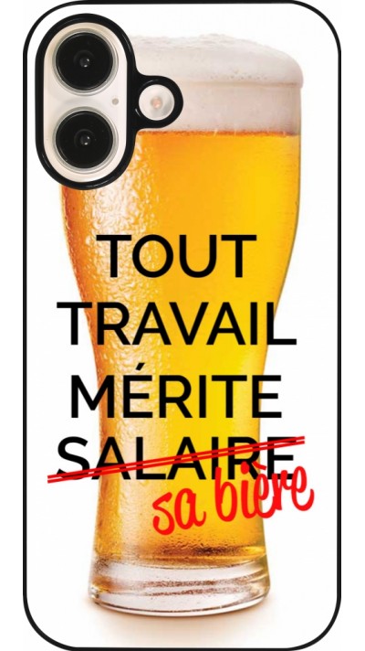 iPhone 16 Case Hülle - Tout travail mérite sa bière