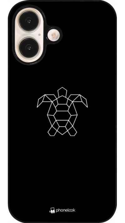 iPhone 16 Case Hülle - Turtles lines on black