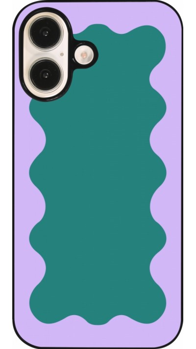 iPhone 16 Case Hülle - Wavy Rectangle Green Purple