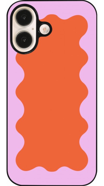 iPhone 16 Case Hülle - Wavy Rectangle Orange Pink