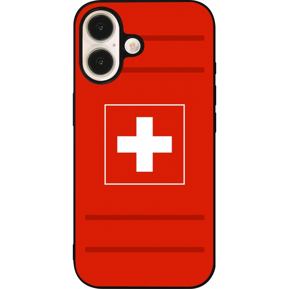 iPhone 16 Case Hülle - Silikon schwarz Euro 2020 Switzerland