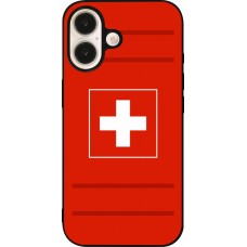 iPhone 16 Case Hülle - Silikon schwarz Euro 2020 Switzerland