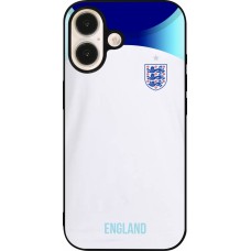 iPhone 16 Case Hülle - Silikon schwarz England 2022 personalisierbares Fußballtrikot