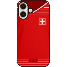 iPhone 16 Case Hülle - Silikon schwarz Football shirt Switzerland 2022