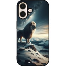 iPhone 16 Case Hülle - Silikon schwarz Der weisse Loewe