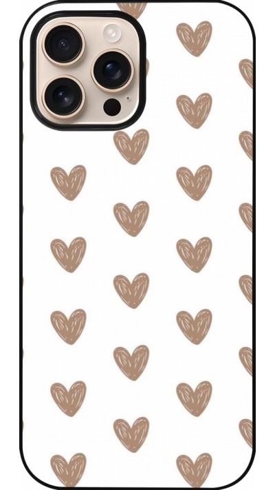 iPhone 16 Pro Max Case Hülle - Autumn 2024 brown hearts