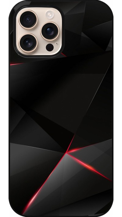 iPhone 16 Pro Max Case Hülle - Black Red Lines