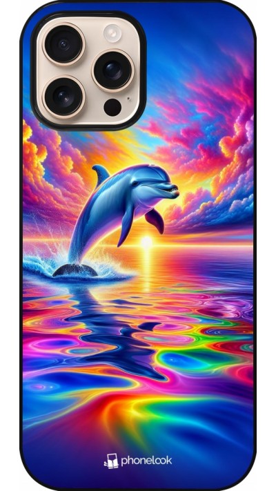 iPhone 16 Pro Max Case Hülle - Glücklicher Regenbogen-Delfin