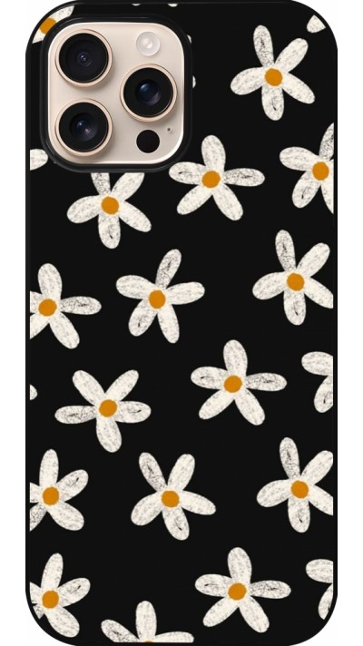 iPhone 16 Pro Max Case Hülle - Easter 2024 white on black flower