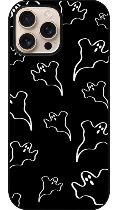 iPhone 16 Pro Max Case Hülle - Halloween 2024 black and white ghosts