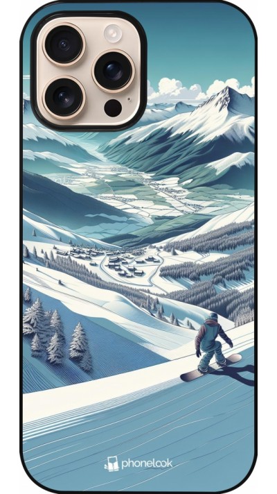 iPhone 16 Pro Max Case Hülle - Snowboarder Berg