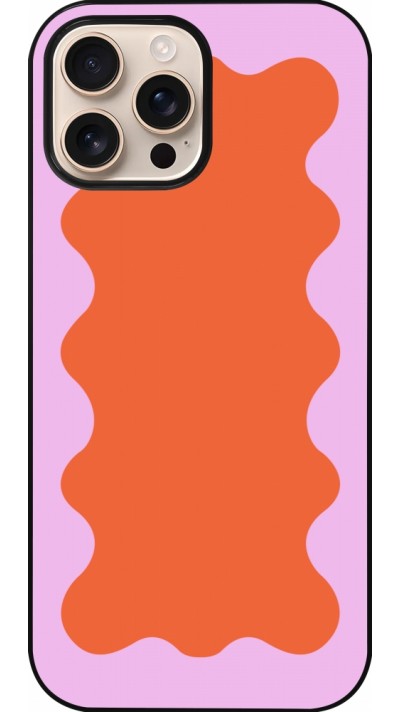 iPhone 16 Pro Max Case Hülle - Wavy Rectangle Orange Pink