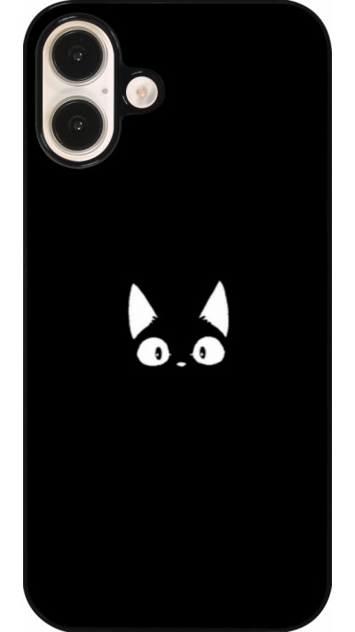 iPhone 16 Plus Case Hülle - Funny cat on black