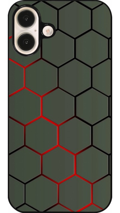 iPhone 16 Plus Case Hülle - Geometric Line red