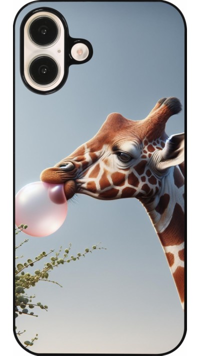 iPhone 16 Plus Case Hülle - Giraffe mit Blase