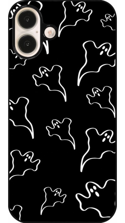 iPhone 16 Plus Case Hülle - Halloween 2024 black and white ghosts