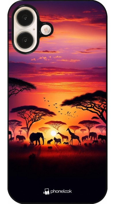 iPhone 16 Plus Case Hülle - Safari Sonnenuntergang Wildtiere