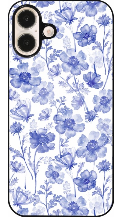 iPhone 16 Plus Case Hülle - Spring 23 watercolor blue flowers