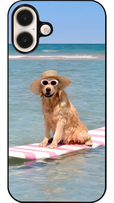 iPhone 16 Plus Case Hülle - Summer Dog on Paddle